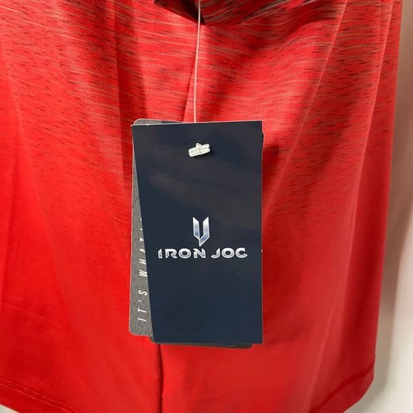 Men’s Large Polo Shirt Iron Joc G & V Red Short Sleeve Athletic - Picture 11 of 14